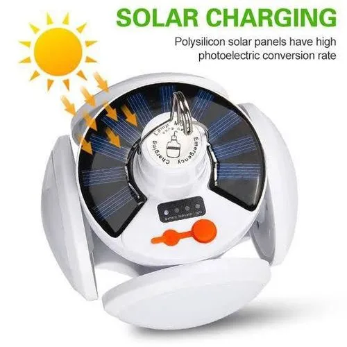 SX 4 face foldable solar rechargeable camping light